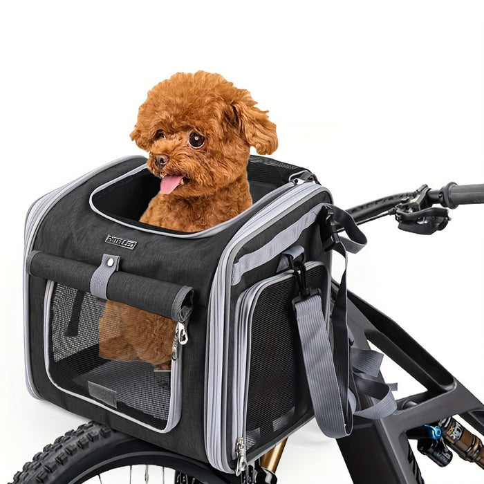 Uitbreidbare Fietsmand voor Huisdieren – Comfortabel en Veilig voor Kleine Honden en Katten