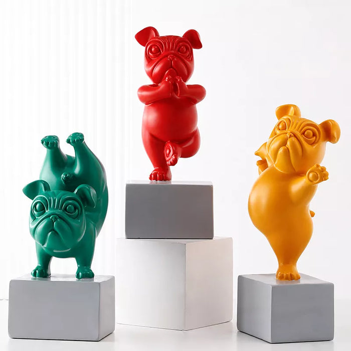 Vrolijke Bulldog Sculpturen - Speelse Decoratie voor Thuis