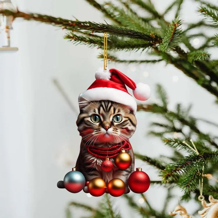 Kerst Kat Ornament - Schattige Feestelijke Boomdecoratie