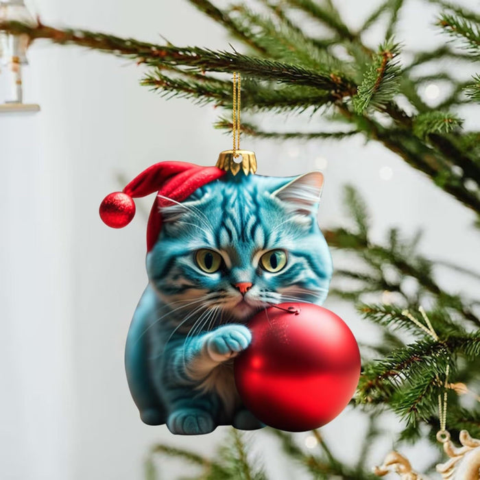 Kerst Kat Ornament - Schattige Feestelijke Boomdecoratie