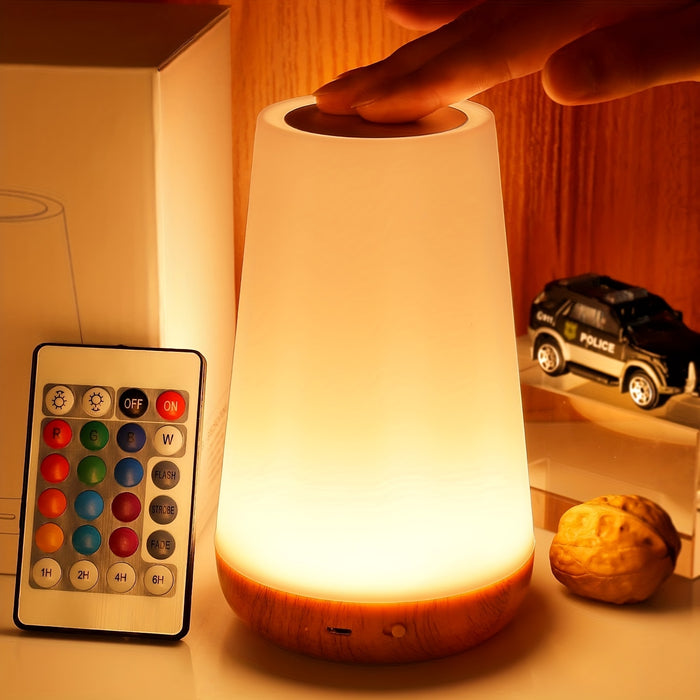Dimbare Touchlamp met 13 RGB-kleuren – Perfect voor de Slaapkamer, Bedlampje en Nachtlicht