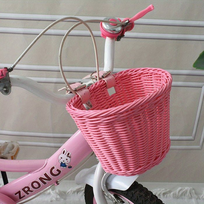 Handgeweven Fietsmand voor Kinderen – Plastic Rieten Mand voor de Fiets