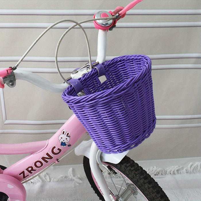 Handgeweven Fietsmand voor Kinderen – Plastic Rieten Mand voor de Fiets