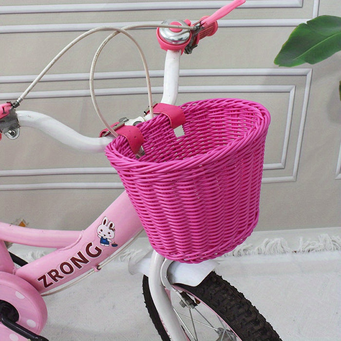 Handgeweven Fietsmand voor Kinderen – Plastic Rieten Mand voor de Fiets