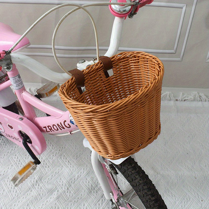 Handgeweven Fietsmand voor Kinderen – Plastic Rieten Mand voor de Fiets