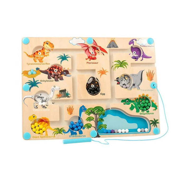 Educatieve Magnetische Dinosaurussen Doolhof - Leer Kleuren en Tellen