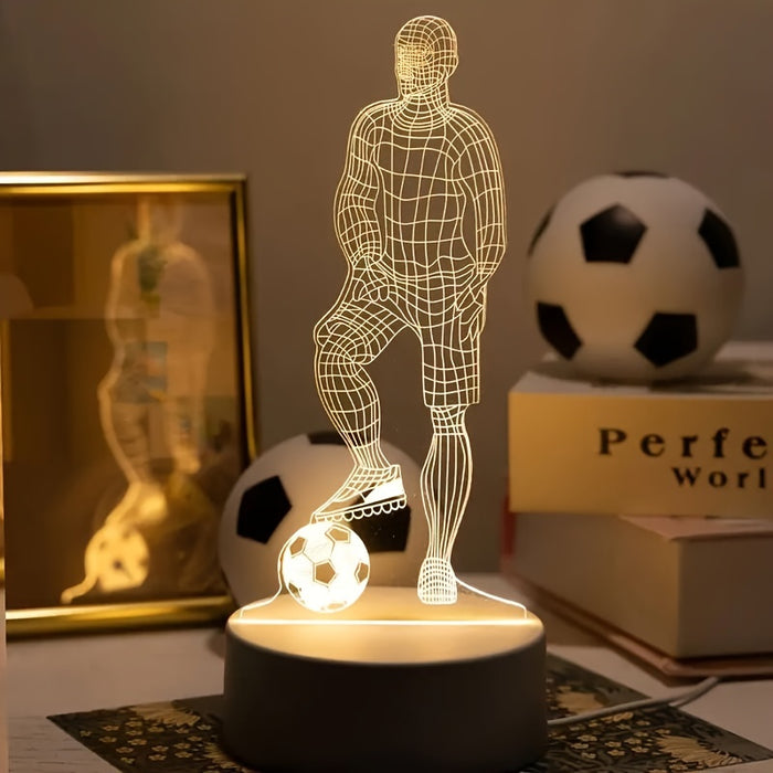 Voetballer 3D lamp – Voor een sportieve sfeer