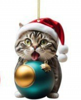 Kerst Kat Ornament - Schattige Feestelijke Boomdecoratie