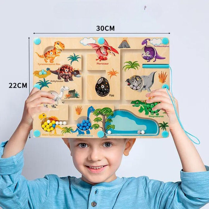 Educatieve Magnetische Dinosaurussen Doolhof - Leer Kleuren en Tellen
