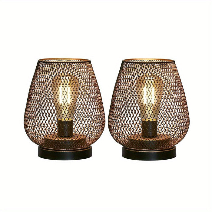 RusticMesh Tafellampen Set – Industriële Stijl en Sfeervolle Verlichting