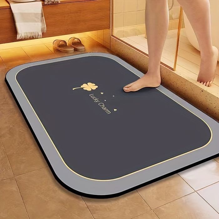 Lucky Charm Sneldrogende Badkamermat - Geometrisch Ontwerp met Antislip voor Douche en Ingang