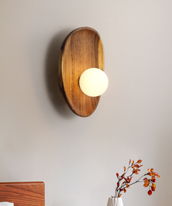 Minimalistische Wandlamp - Hout en Sfeerverlichting