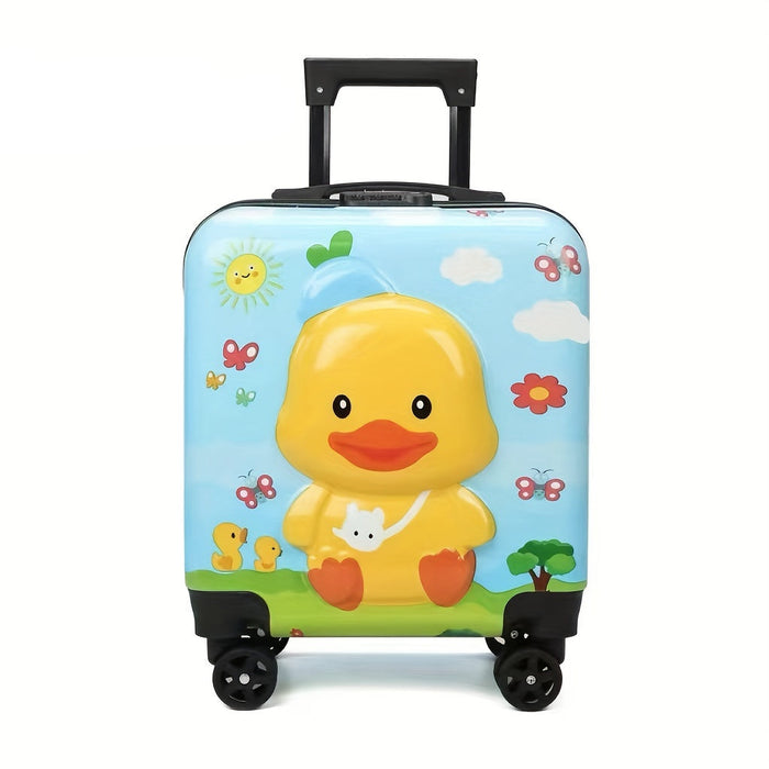 Leuke Kinderkoffer met Eend-ontwerp – Ideaal voor Kinderen, 16.5 Inch met Geruisloze Wielen