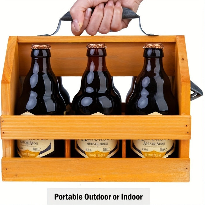 Houten Flessen Caddy met Flesopener - Perfect Vaderdag Cadeau of Relatiegeschenk