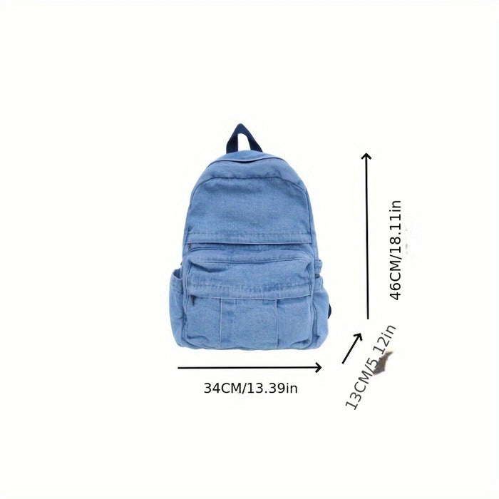 Denim Casual Rugzak – Trendy en Veelzijdige Reistas voor Mannen en Vrouwen