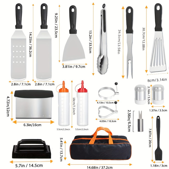 20-delige RVS BBQ Grill Tool Set – Alles wat je nodig hebt voor de perfecte barbecue