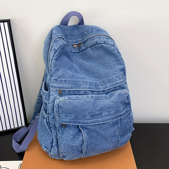 Denim Casual Rugzak – Trendy en Veelzijdige Reistas voor Mannen en Vrouwen