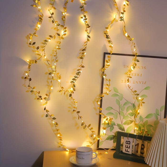 Gouden Bladeren Fairy Lights - Elegante Verlichting voor Tafelsetting en Feesten