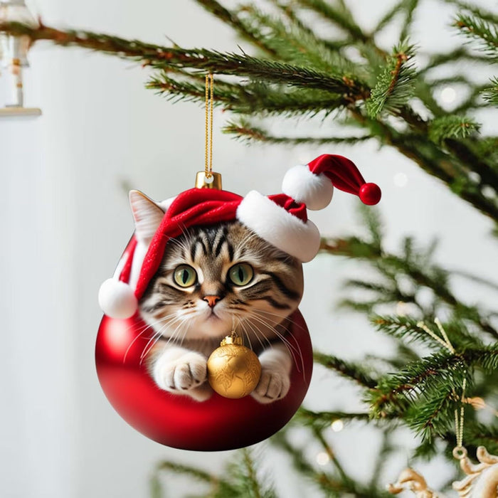 Kerst Kat Ornament - Schattige Feestelijke Boomdecoratie