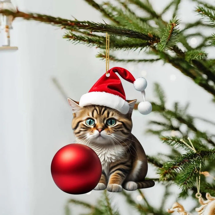 Kerst Kat Ornament - Schattige Feestelijke Boomdecoratie