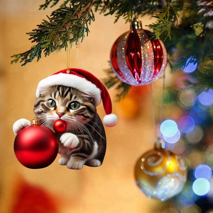 Kerst Kat Ornament - Schattige Feestelijke Boomdecoratie