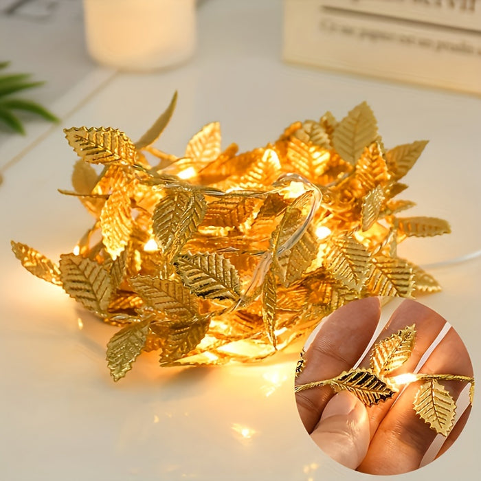 Gouden Bladeren Fairy Lights - Elegante Verlichting voor Tafelsetting en Feesten