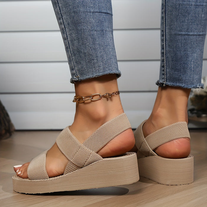Chic en Comfortabele Dames Sandalen – Platform Zomer Slip-Ons met Dikke Zool en Ronde Neus
