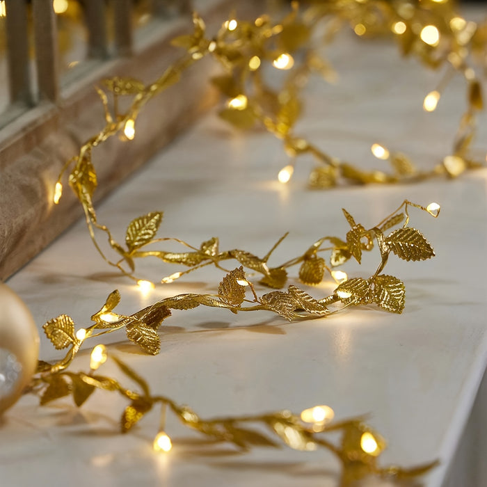 Gouden Bladeren Fairy Lights - Elegante Verlichting voor Tafelsetting en Feesten