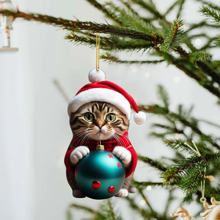 Kerst Kat Ornament - Schattige Feestelijke Boomdecoratie