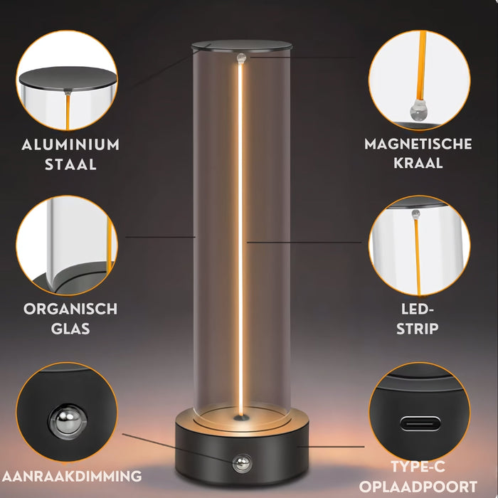 LumièreTube Tafellamp - Minimalistisch Design met 3 Dimstanden