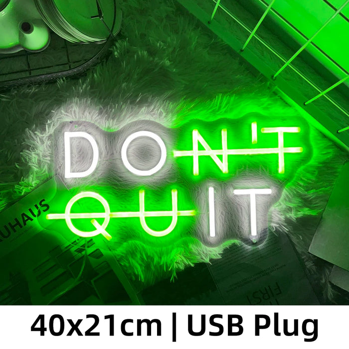 Inspirerende Neon Sign - "DON'T QUIT" Verlichting