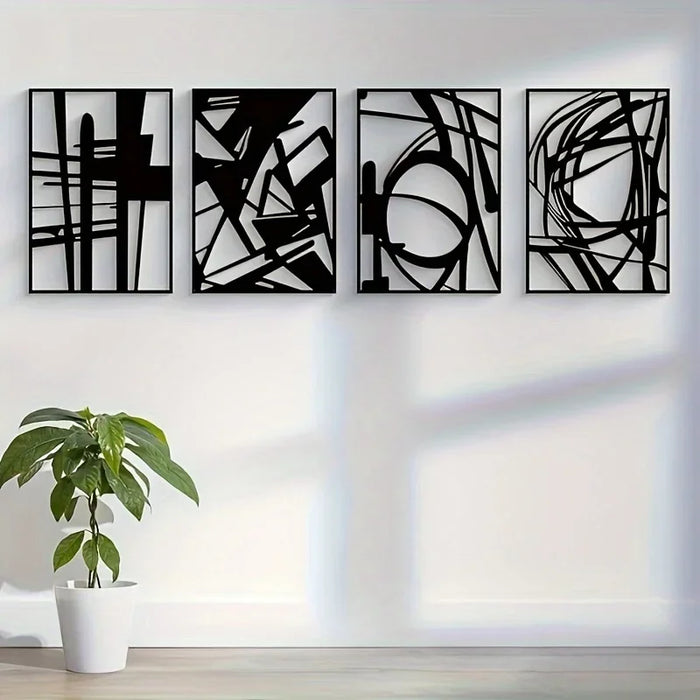 Abstract Art Wanddecoratie – Vierdelige Moderne Set