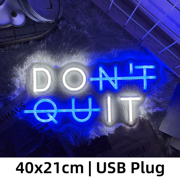 Inspirerende Neon Sign - "DON'T QUIT" Verlichting