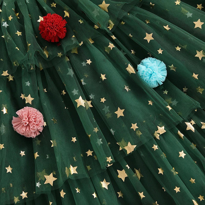 Kerstboom Jurk Voor Meisjes - Feestelijke Charme