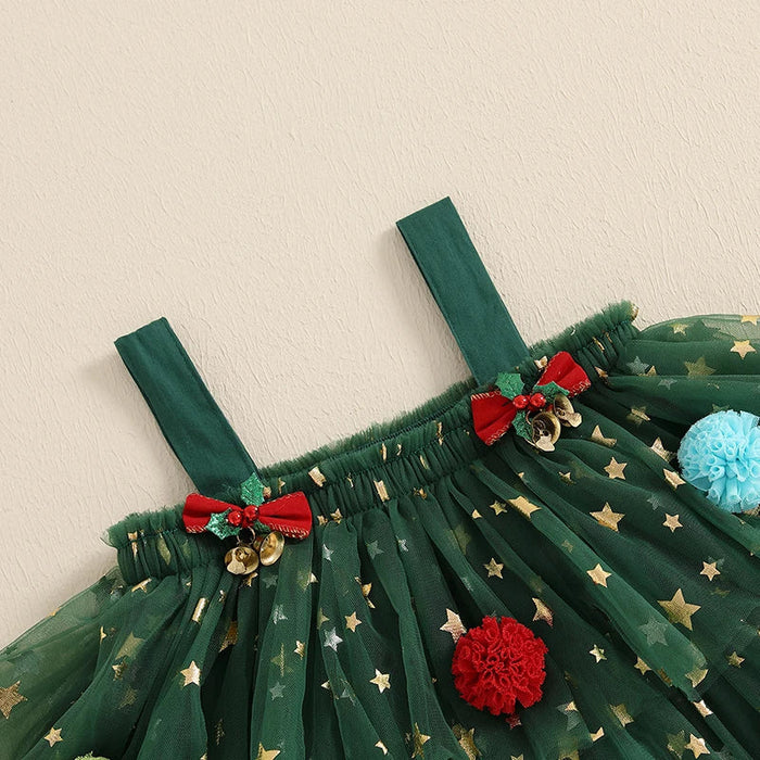 Kerstboom Jurk Voor Meisjes - Feestelijke Charme