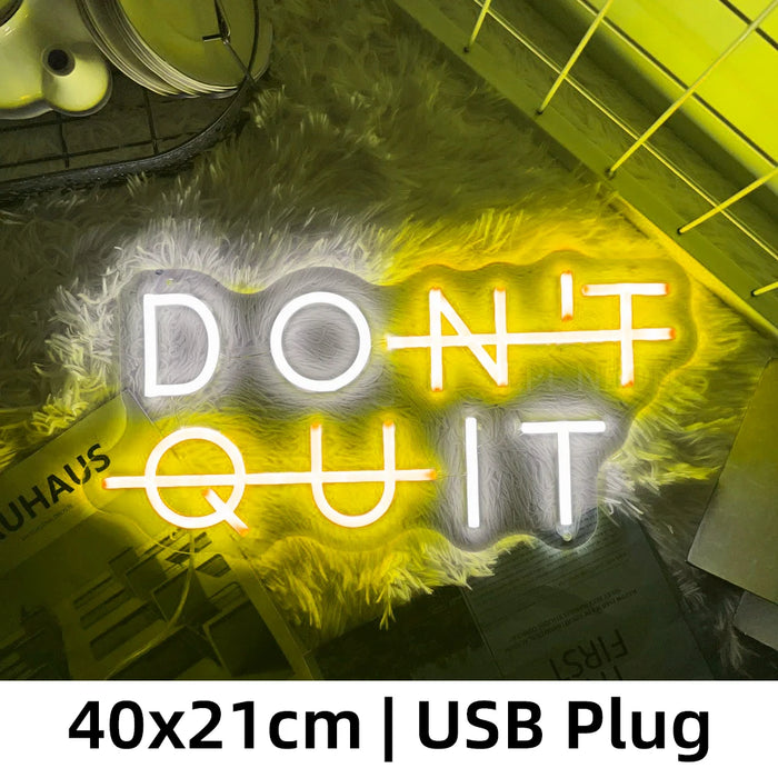 Inspirerende Neon Sign - "DON'T QUIT" Verlichting