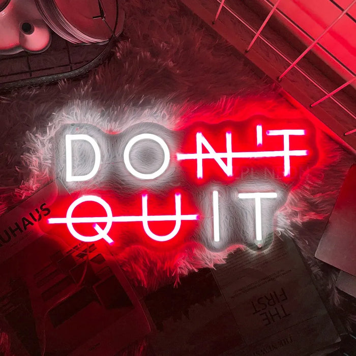 Inspirerende Neon Sign - "DON'T QUIT" Verlichting