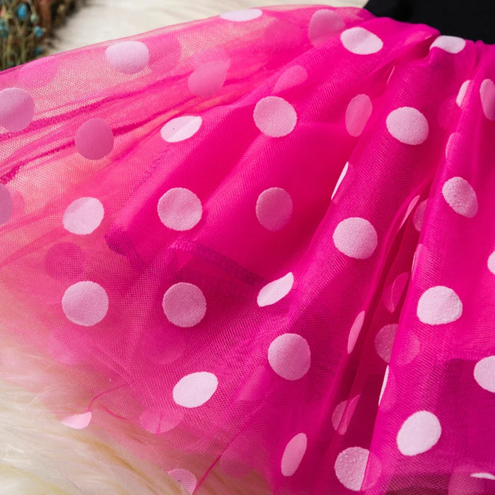 Minnie Mouse Kostuum voor Meisjes – Polkadot Jurk met Haarband en Strik