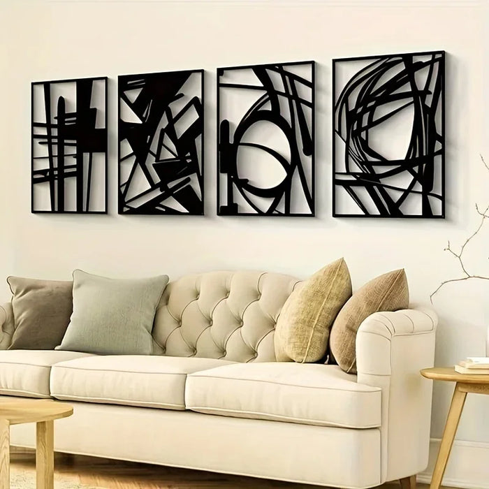 Abstract Art Wanddecoratie – Vierdelige Moderne Set