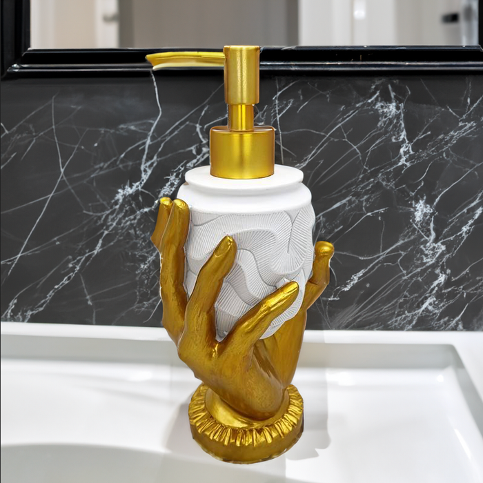 Gouden Hand Zeepdispenser - Stijlvolle Luxe voor je Interieur