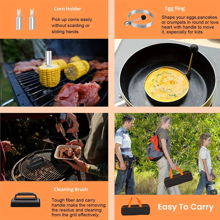 20-delige RVS BBQ Grill Tool Set – Alles wat je nodig hebt voor de perfecte barbecue