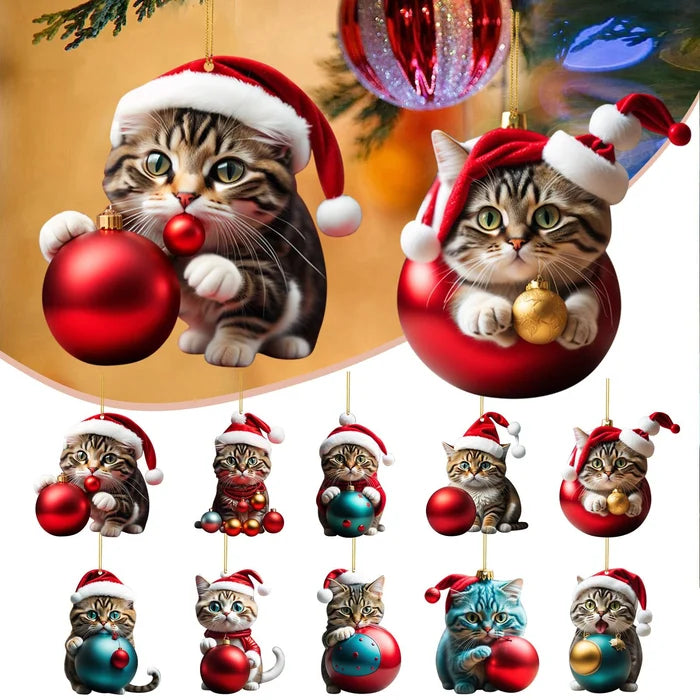 Kerst Kat Ornament - Schattige Feestelijke Boomdecoratie