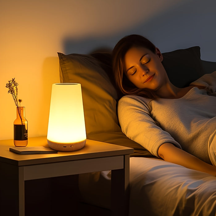 Dimbare Touchlamp met 13 RGB-kleuren – Perfect voor de Slaapkamer, Bedlampje en Nachtlicht