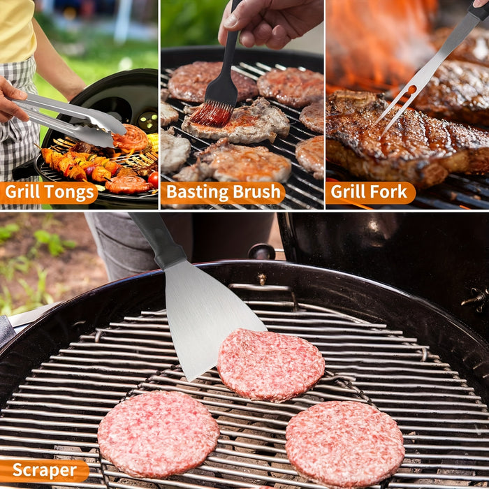 20-delige RVS BBQ Grill Tool Set – Alles wat je nodig hebt voor de perfecte barbecue