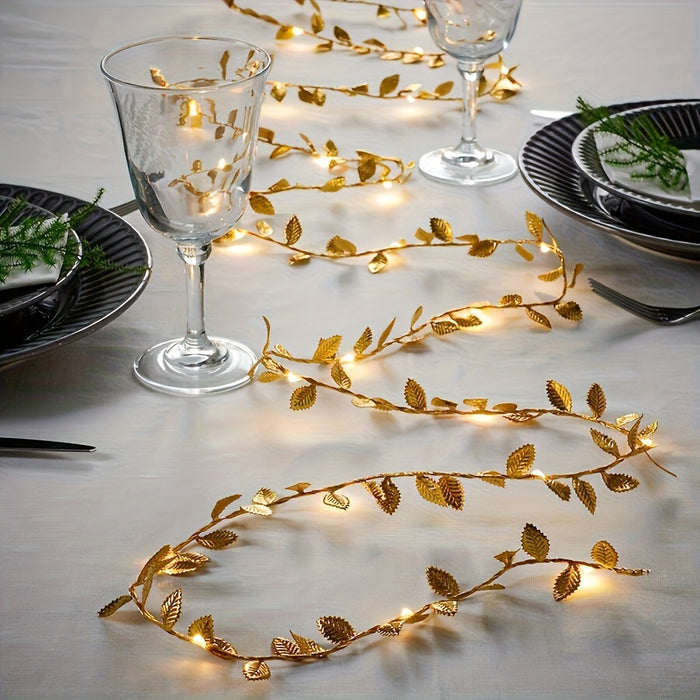 Gouden Bladeren Fairy Lights - Elegante Verlichting voor Tafelsetting en Feesten