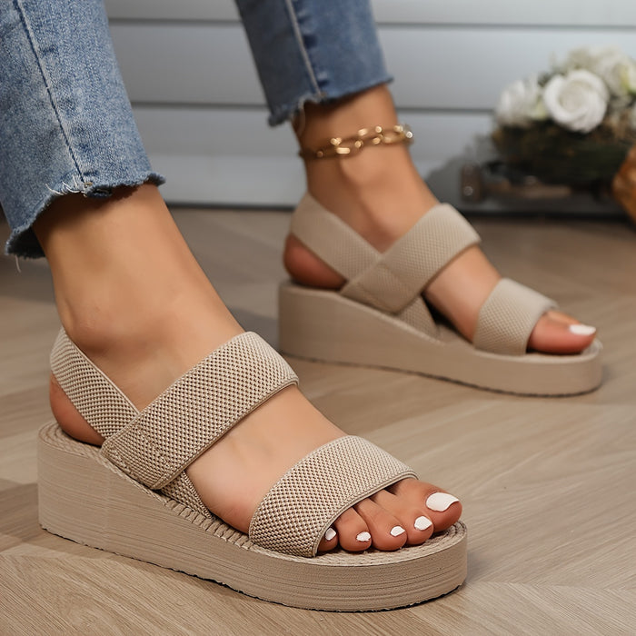 Chic en Comfortabele Dames Sandalen – Platform Zomer Slip-Ons met Dikke Zool en Ronde Neus