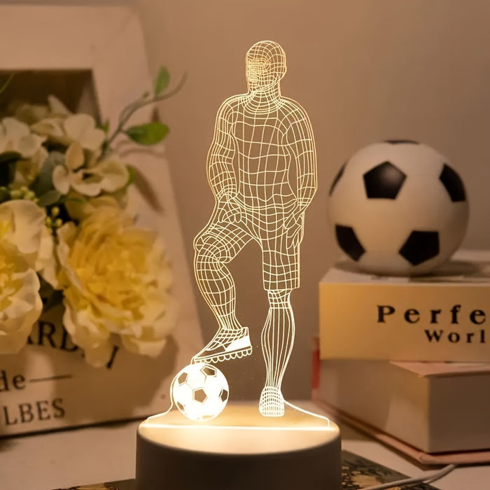 Voetballer 3D lamp – Voor een sportieve sfeer